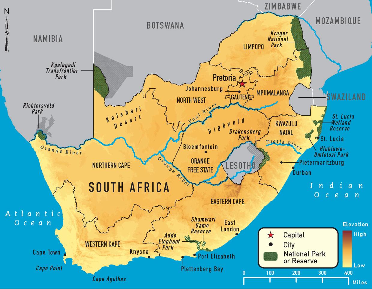 South Africa On World Map Surrounding Countries And Location On Africa Map